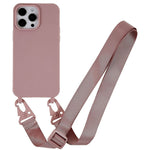 For iPhone 16 Pro Max Case Matte TPU Cell Phone Cover Adjustable Neck Cord Strap