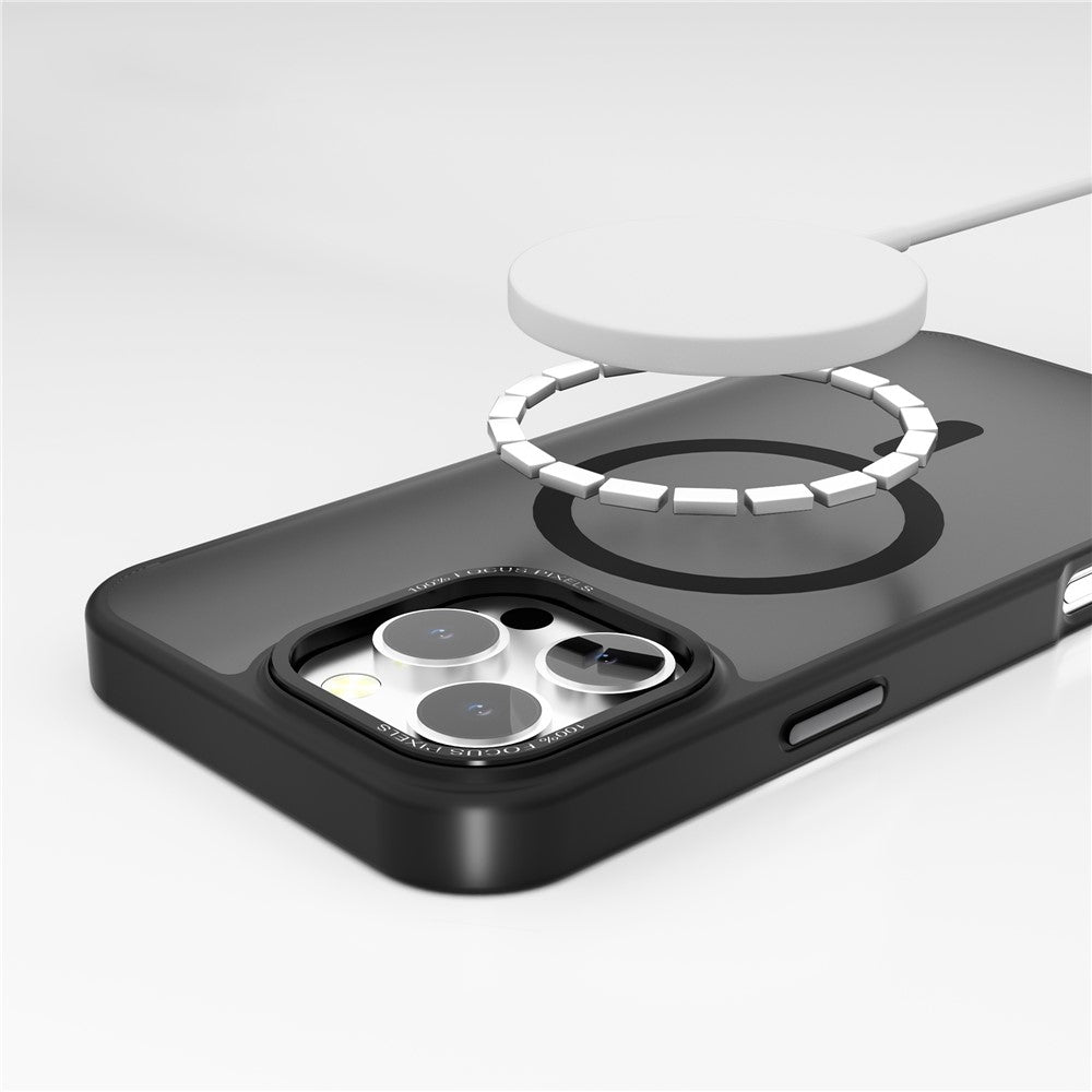 For iPhone 16 Pro Max Case Compatible with MagSafe Translucent Back TPU+PC Phone Cover