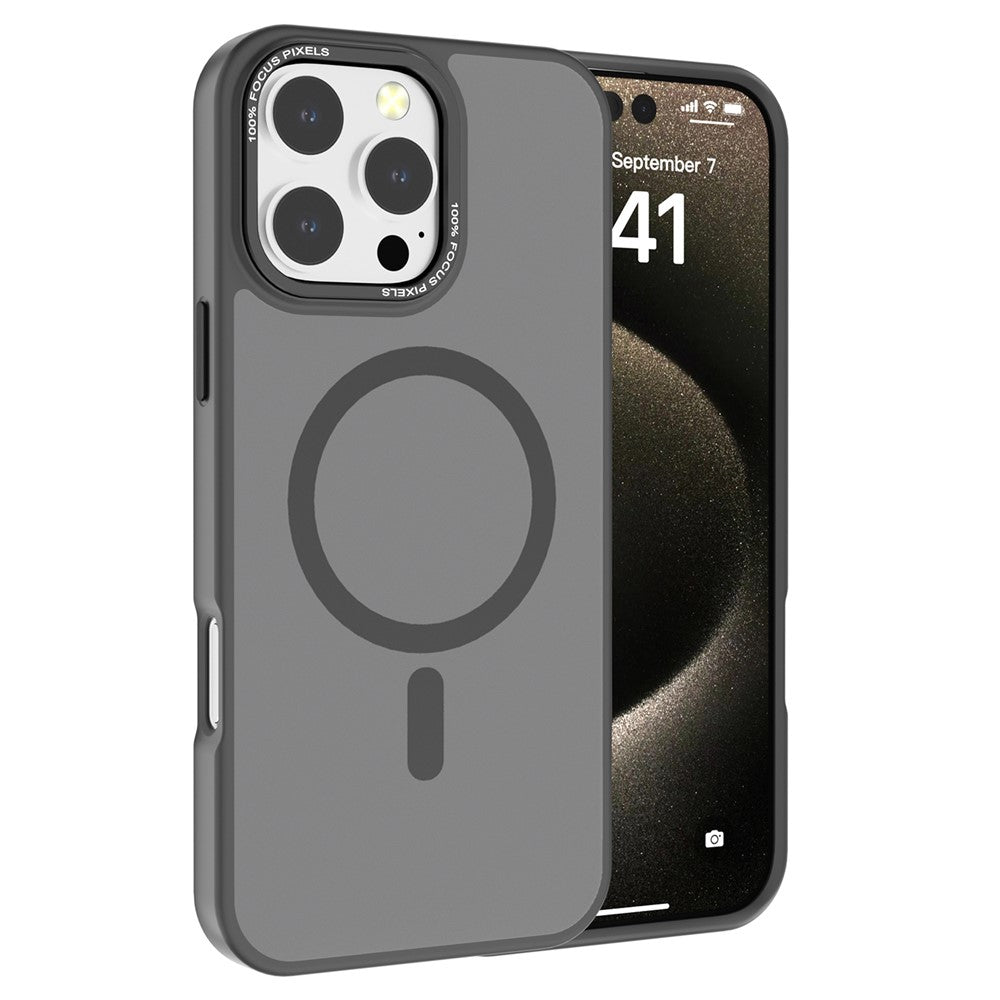 For iPhone 16 Pro Max Case Compatible with MagSafe Translucent Back TPU+PC Phone Cover