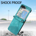 For Samsung Galaxy Z Flip7 FE 5G / Z Flip6 5G / Z Flip5 5G Case Triangle Patterns PU Leather Hard PC Crossbody Phone Cover