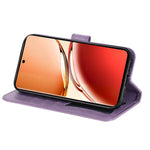 For Oppo Reno12 F 5G Case Floral Pattern PU Leather Wallet Stand Phone Cover