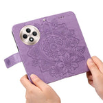 For Oppo Reno12 F 5G Case Floral Pattern PU Leather Wallet Stand Phone Cover