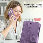 For Oppo Reno12 F 5G Case Floral Pattern PU Leather Wallet Stand Phone Cover