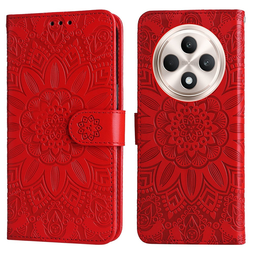 Oppo Reno12 F 5G Skal Sunflower mobil Läderfodral med Magnetlås