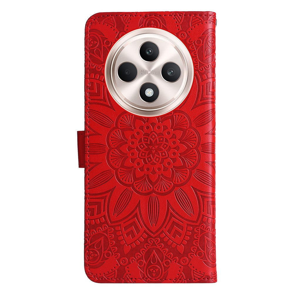 For Oppo Reno12 F 5G Case Sunflower Phone Leather Cover with Magnetic Clasp