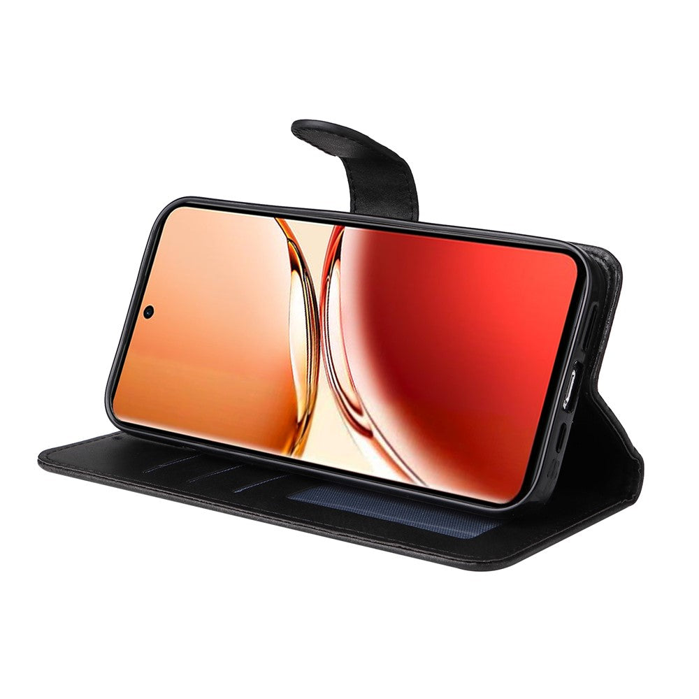 For Oppo Reno12 F 5G Case PU Leather Phone Cover with Cash / Card Slots