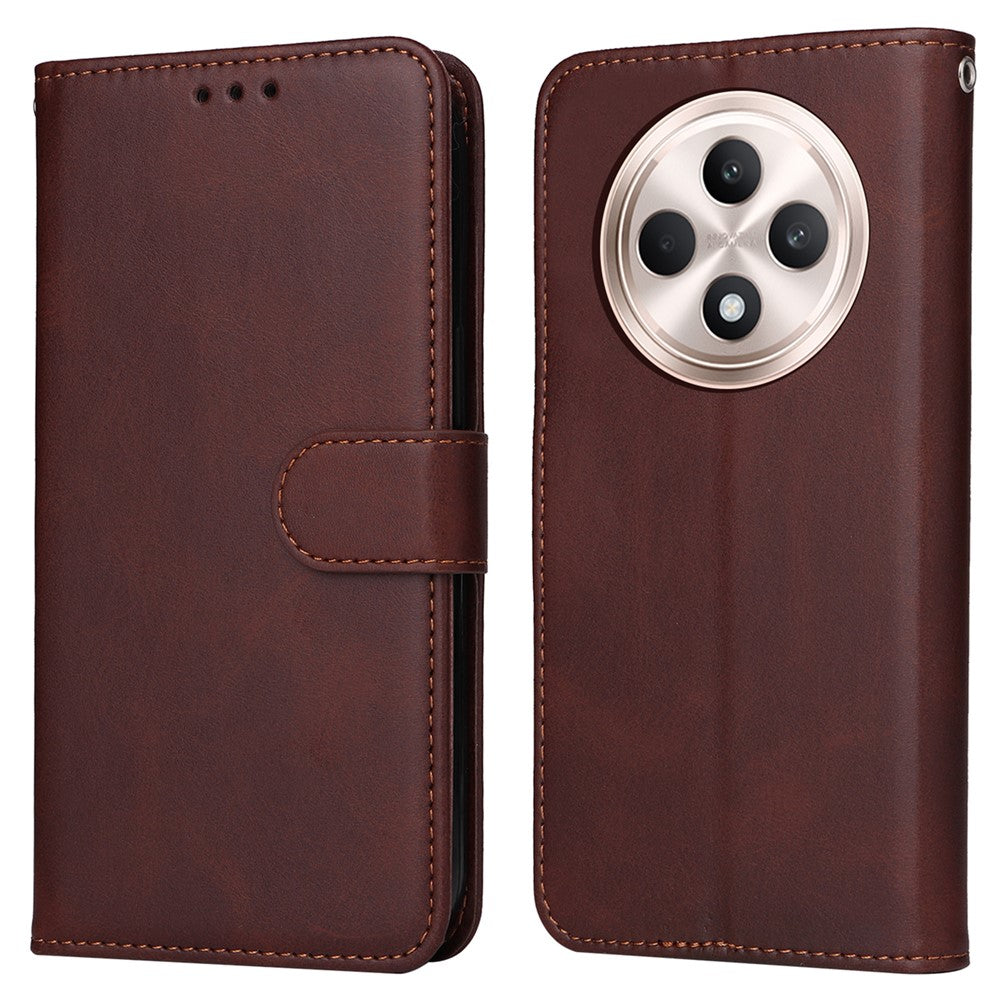 For Oppo Reno12 F 5G Case PU Leather Phone Cover with Cash / Card Slots