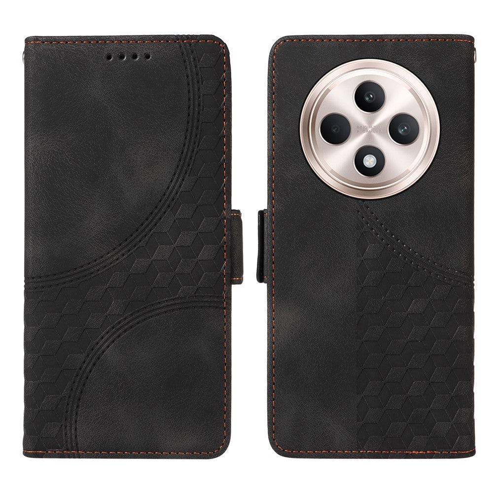 For Oppo Reno12 F 5G Case Rhombus Starry Folio Flip Phone Leather Cover
