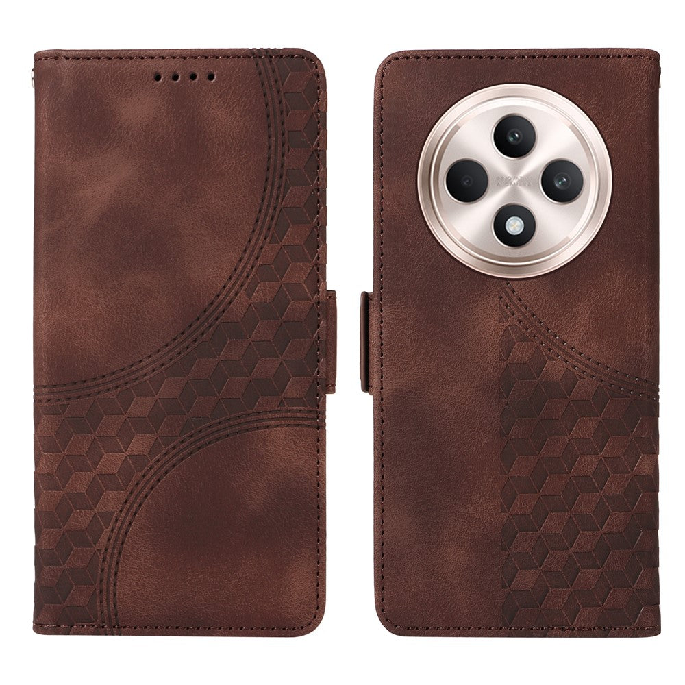 For Oppo Reno12 F 5G Case Rhombus Starry Folio Flip Phone Leather Cover