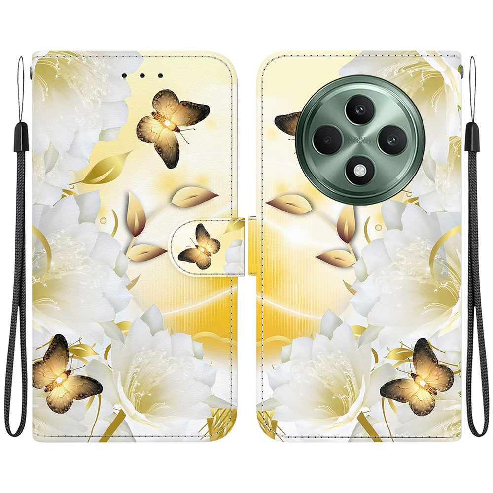For Oppo Reno12 F 5G Wallet Phone Case Drop-Proof Leather Flip Cover Pattern Printing