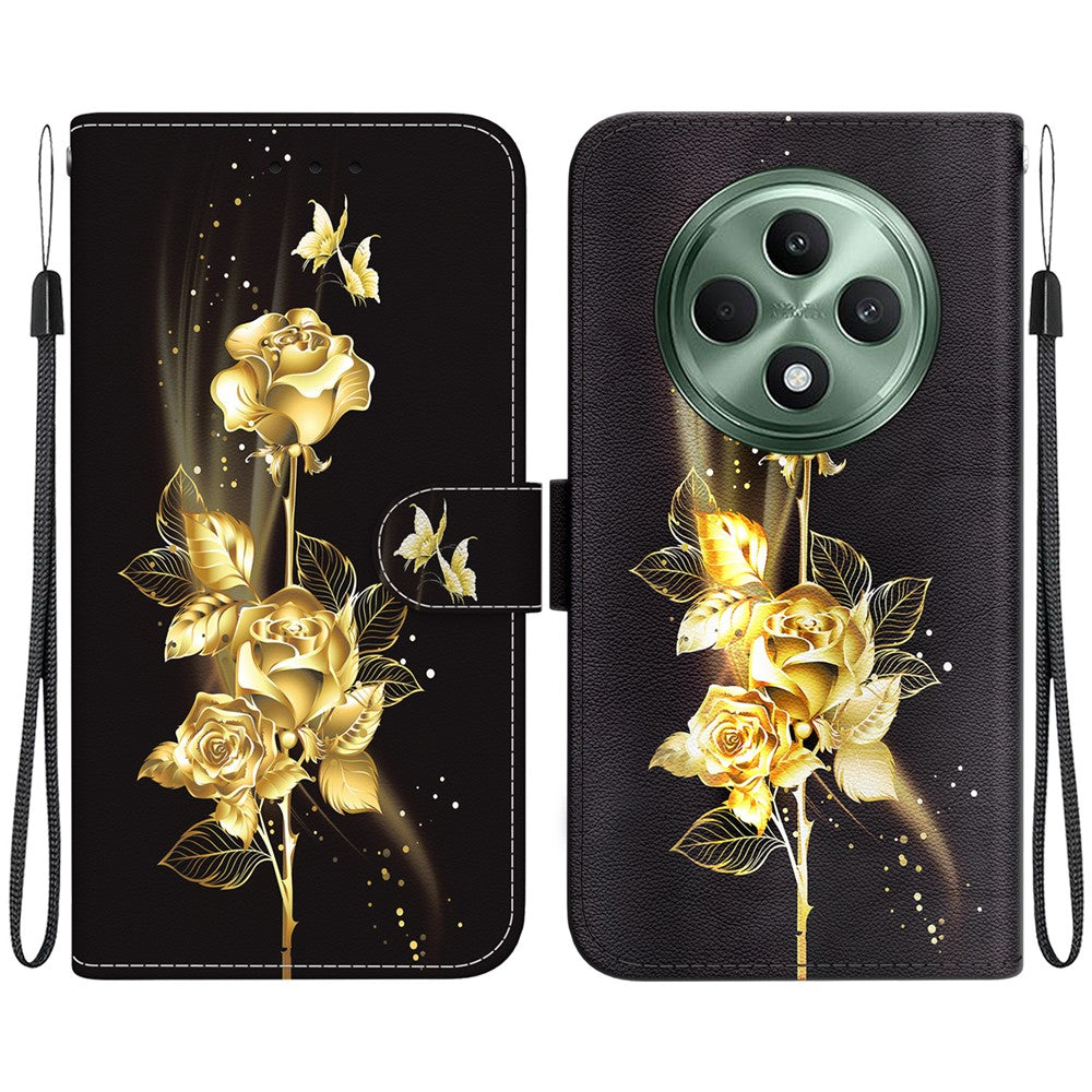 For Oppo Reno12 F 5G Wallet Phone Case Drop-Proof Leather Flip Cover Pattern Printing