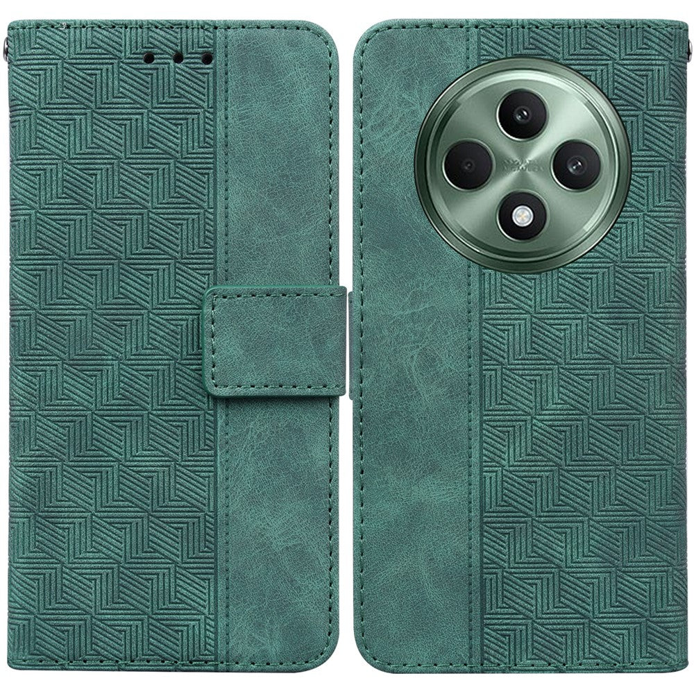 Oppo Reno12 F 5G Fodral Geometri Mönster Läder Plånboksfodral