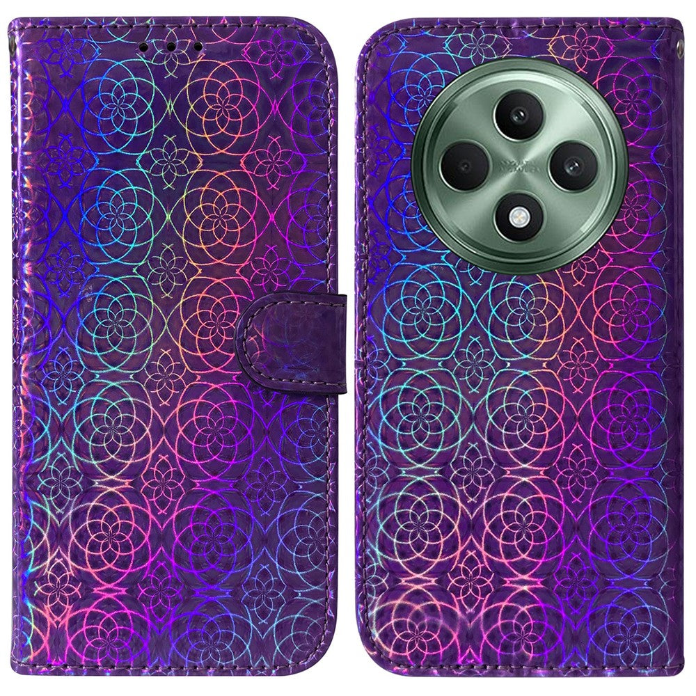For Oppo Reno12 F 5G Case Dazzling Flower Leather Stand Phone Cover