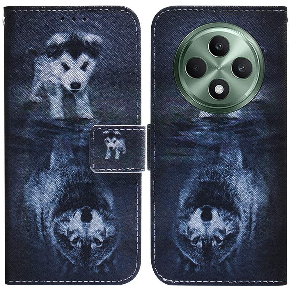 For Oppo Reno12 F 5G Shockproof Case Pattern Print Leather Wallet Phone Cover