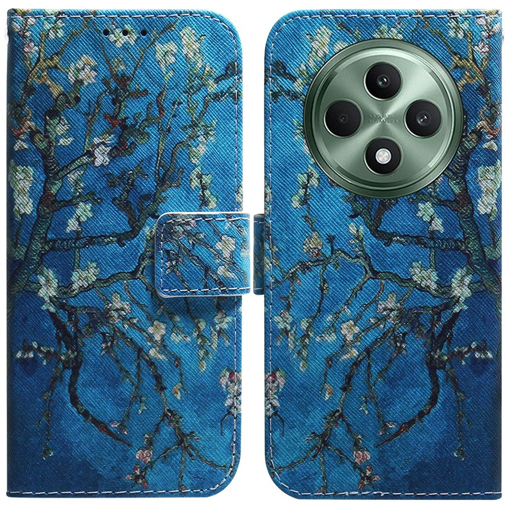For Oppo Reno12 F 5G Shockproof Case Pattern Print Leather Wallet Phone Cover