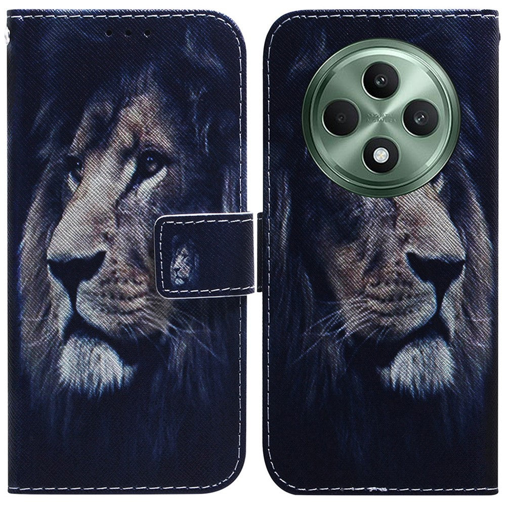 For Oppo Reno12 F 5G Shockproof Case Pattern Print Leather Wallet Phone Cover