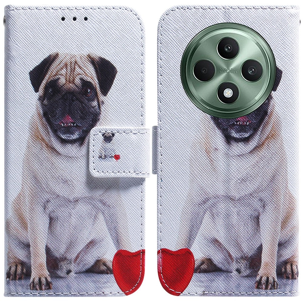 For Oppo Reno12 F 5G Shockproof Case Pattern Print Leather Wallet Phone Cover