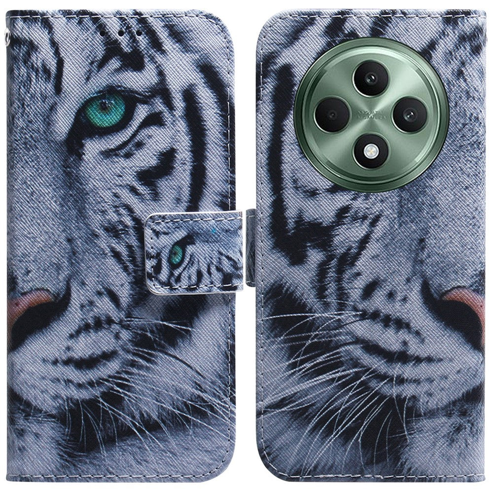 For Oppo Reno12 F 5G Shockproof Case Pattern Print Leather Wallet Phone Cover