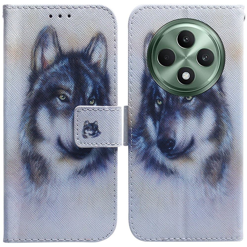 For Oppo Reno12 F 5G Shockproof Case Pattern Print Leather Wallet Phone Cover