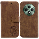 For Oppo Reno12 F 5G Protective Case Tiger Imprint Leather Wallet Phone Cover