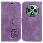 For Oppo Reno12 F 5G Protective Case Tiger Imprint Leather Wallet Phone Cover