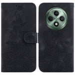 For Oppo Reno12 F 5G Case Lily Flower Imprint Leather Phone Cover with Stand
