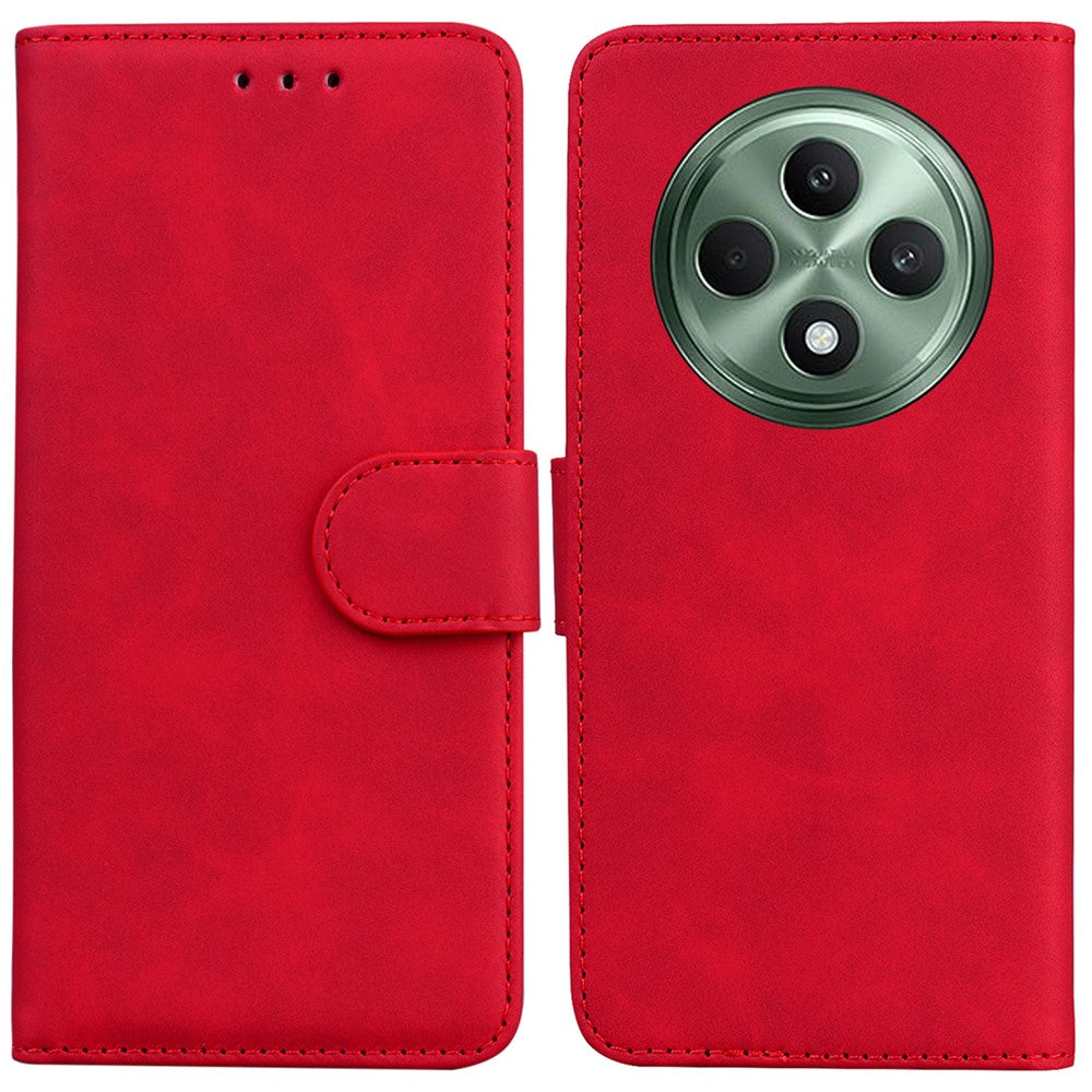 For Oppo Reno12 F 5G Wallet Phone Case Solid Color Leather Shockproof Cover