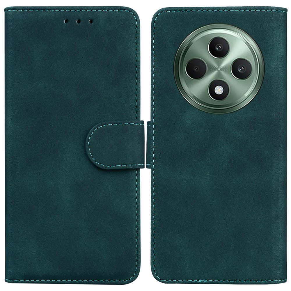 For Oppo Reno12 F 5G Wallet Phone Case Solid Color Leather Shockproof Cover