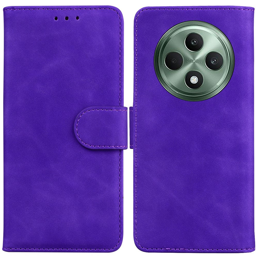 For Oppo Reno12 F 5G Wallet Phone Case Solid Color Leather Shockproof Cover