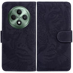 For Oppo Reno12 F 5G Wallet Case Tiger Imprint Leather Folio Flip Phone Cover