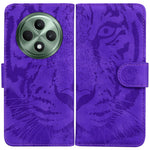 For Oppo Reno12 F 5G Wallet Case Tiger Imprint Leather Folio Flip Phone Cover
