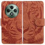 For Oppo Reno12 F 5G Wallet Case Tiger Imprint Leather Folio Flip Phone Cover