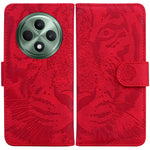 For Oppo Reno12 F 5G Wallet Case Tiger Imprint Leather Folio Flip Phone Cover