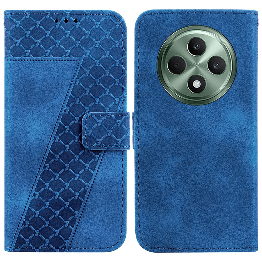 For Oppo Reno12 F 5G Case 7-Shaped Pattern Imprint Leather Stand Phone Cover