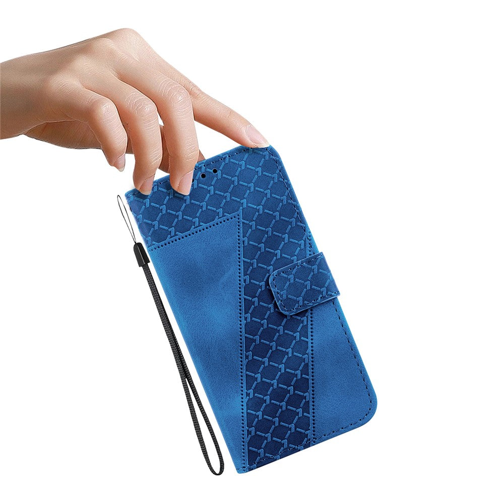 For Oppo Reno12 F 5G Case 7-Shaped Pattern Imprint Leather Stand Phone Cover