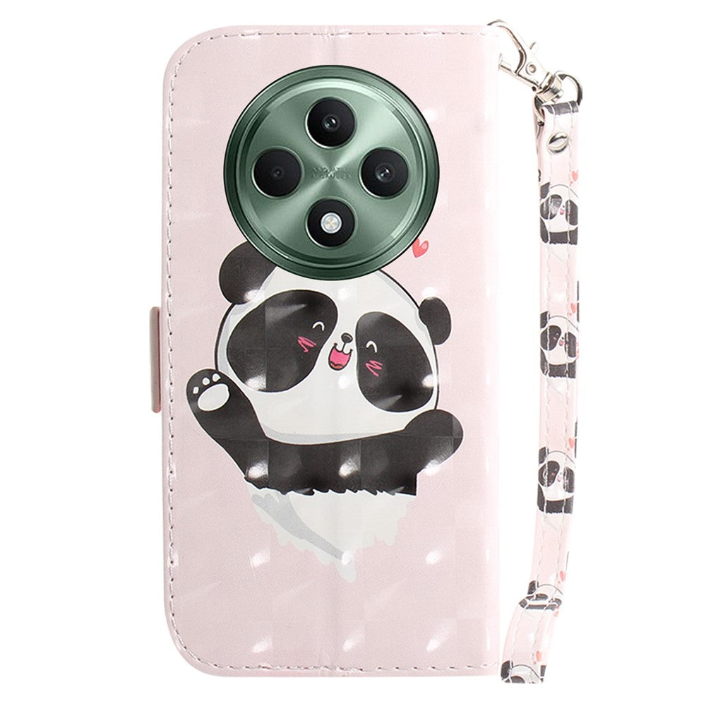 For Oppo Reno12 F 5G Case 3D Pattern Printing Leather Wallet Phone Cover