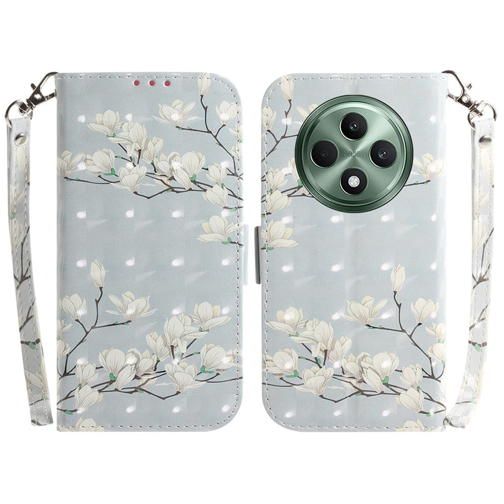 For Oppo Reno12 F 5G Case 3D Pattern Printing Leather Wallet Phone Cover