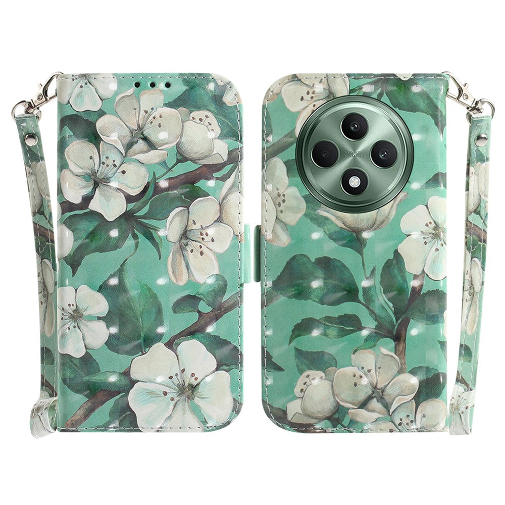 For Oppo Reno12 F 5G Case 3D Pattern Printing Leather Wallet Phone Cover