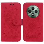 For Oppo Reno12 F 5G Case PU Leather Wallet Phone Cover Butterfly Flower Imprint