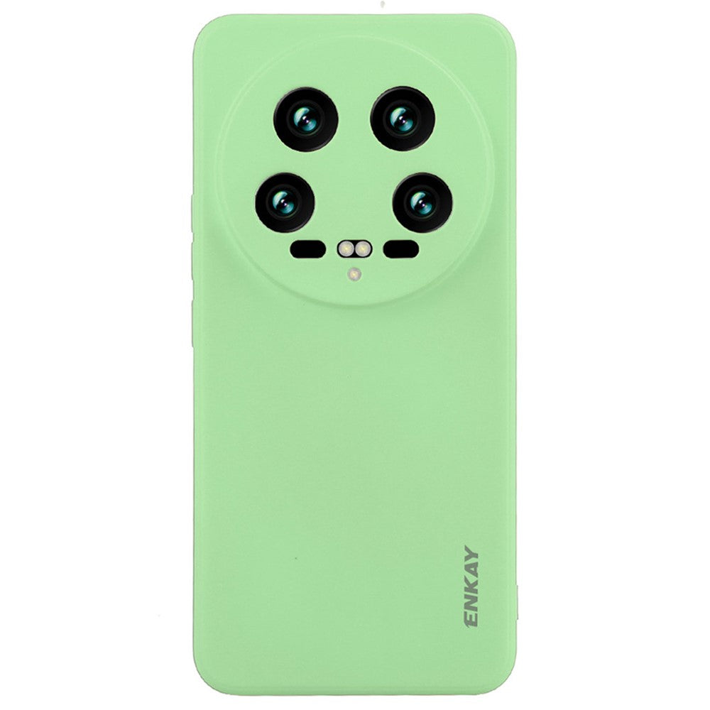 ENKAY HAT PRINCE For Xiaomi 14 Ultra Silicone Case Solid Color Straight Edge Phone Cover