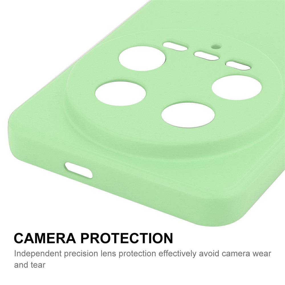ENKAY HAT PRINCE For Xiaomi 14 Ultra Silicone Case Solid Color Straight Edge Phone Cover
