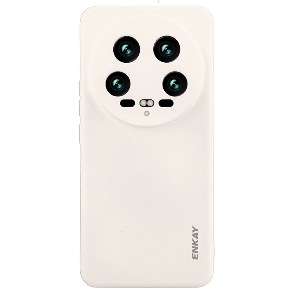 ENKAY HAT PRINCE For Xiaomi 14 Ultra Silicone Case Solid Color Straight Edge Phone Cover
