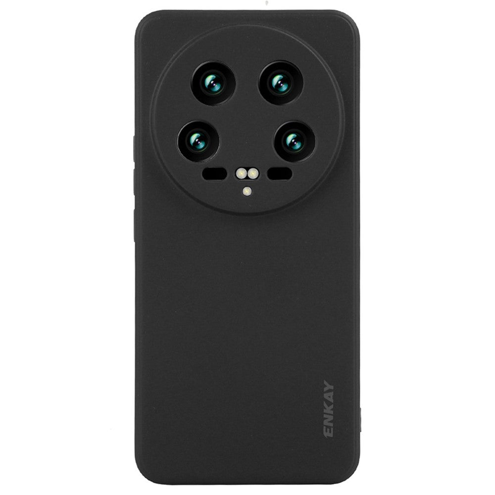 ENKAY HAT PRINCE For Xiaomi 14 Ultra Silicone Case Solid Color Straight Edge Phone Cover