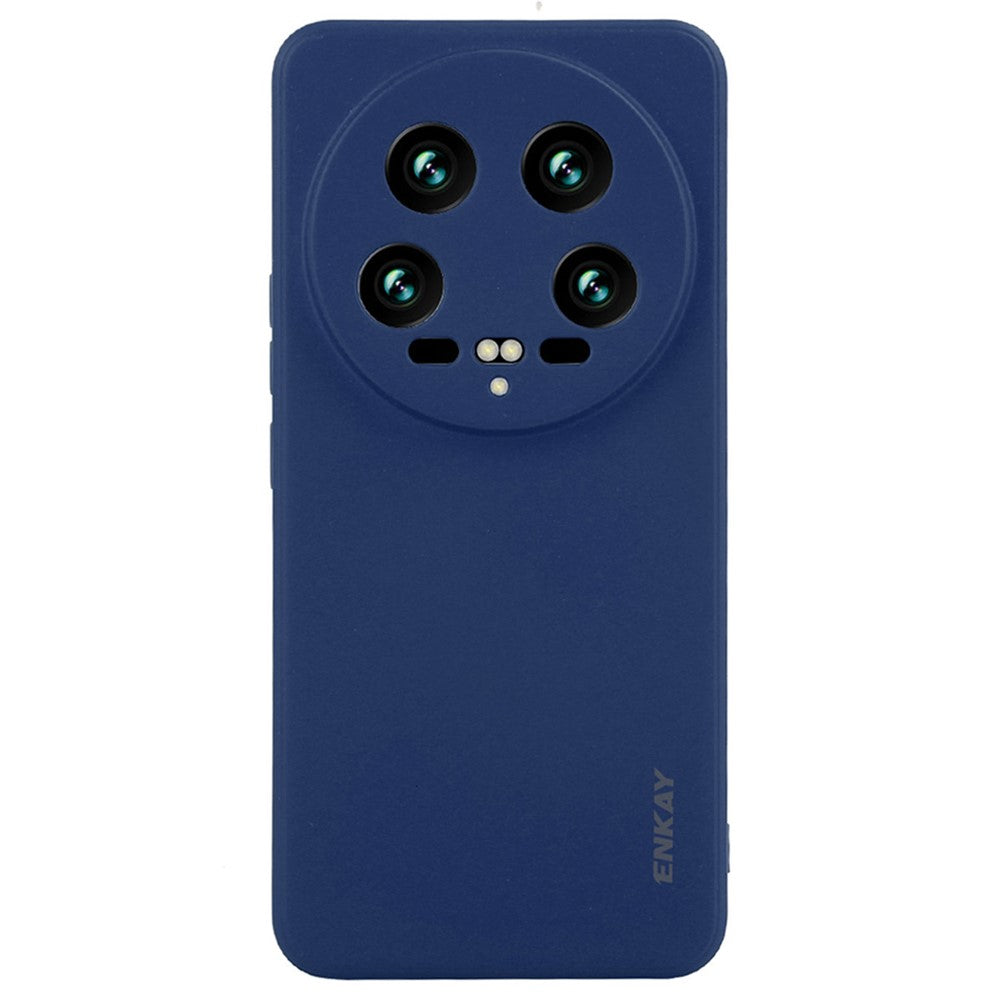 ENKAY HAT PRINCE For Xiaomi 14 Ultra Silicone Case Solid Color Straight Edge Phone Cover