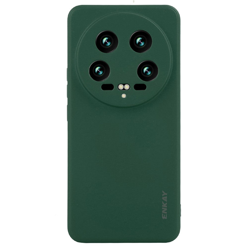 ENKAY HAT PRINCE For Xiaomi 14 Ultra Silicone Case Solid Color Straight Edge Phone Cover