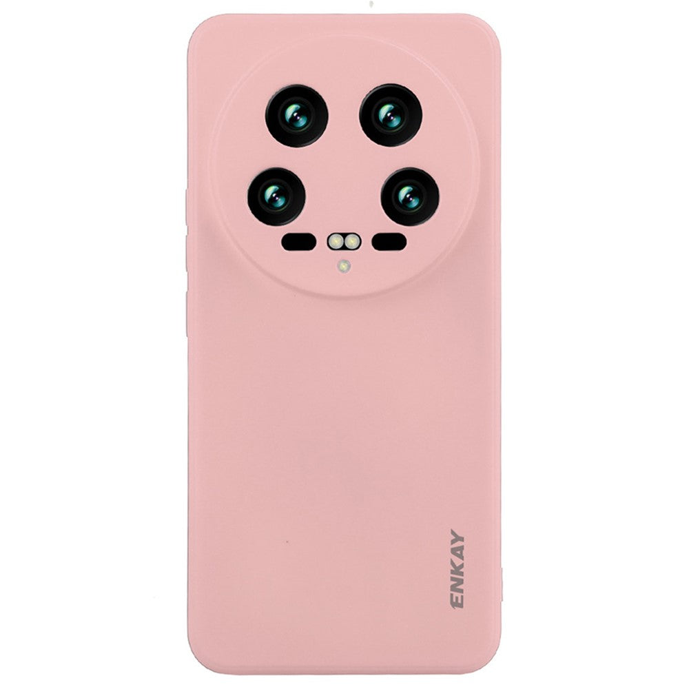 ENKAY HAT PRINCE For Xiaomi 14 Ultra Silicone Case Solid Color Straight Edge Phone Cover