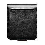 QIALINO TPU-cover med ægte koskind til Samsung Galaxy Z Flip7 FE 5G / Z Flip6 5G, folio-flip-mobilcover