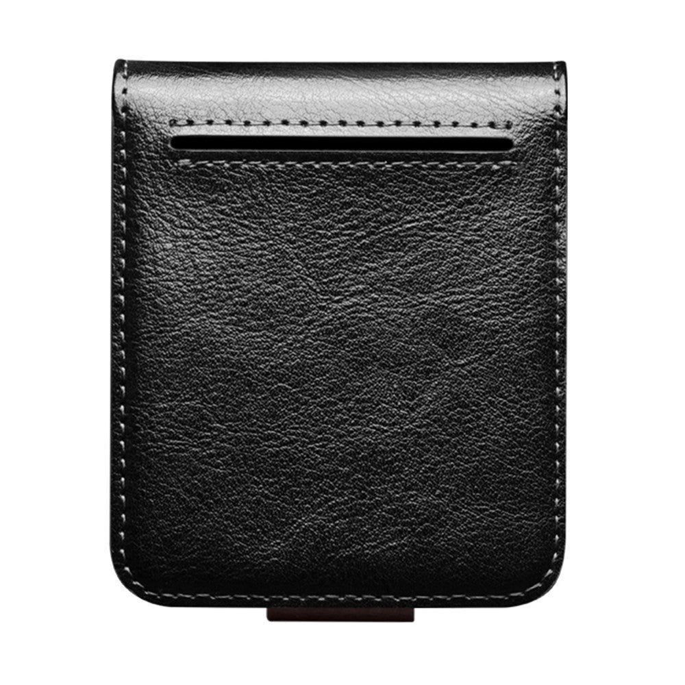 QIALINO TPU-cover med ægte koskind til Samsung Galaxy Z Flip7 FE 5G / Z Flip6 5G, folio-flip-mobilcover