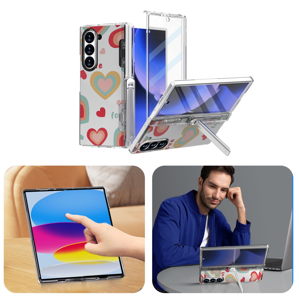 GW181 Til Samsung Galaxy Z Fold6 5G Cover Mønsterdesign Hårdt PC Ståttefunktion Telefoncover