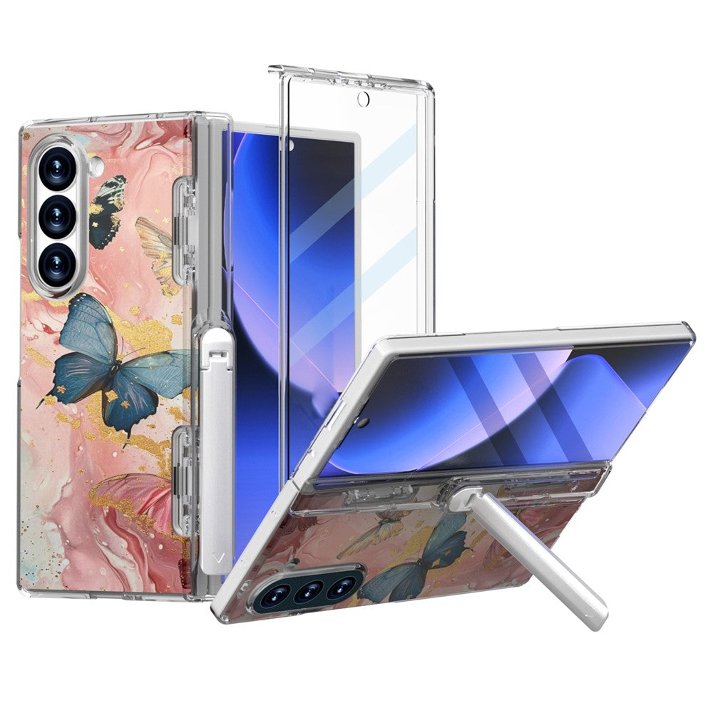 GW181 Til Samsung Galaxy Z Fold6 5G Cover Mønsterdesign Hårdt PC Ståttefunktion Telefoncover